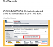 ATOMIC BOMBSHELL: Rothschilds Patented Covid-19 Biometric Tests in 2015 and 2017